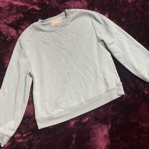 btween Blue Lace-Trimmed Top